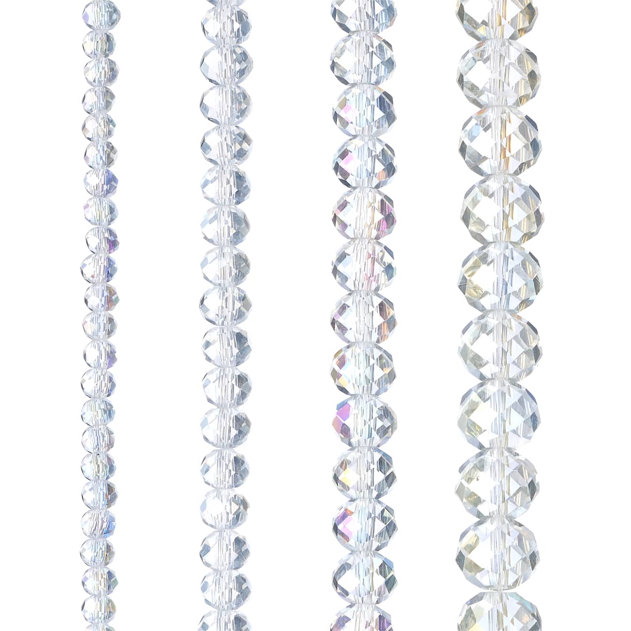 12 Packs: 4 ct. (48 total) Clear Faceted Glass Rondelle Beads by Bead Landing&#x2122;